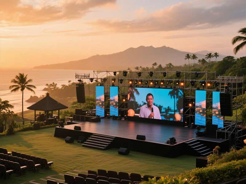 Konser dengan LED Screen di Pantai Bali
